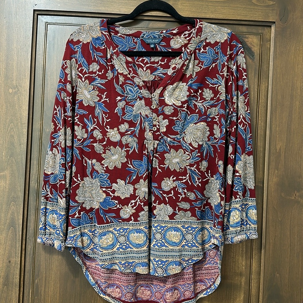 Women’s Lucky Brand long sleeve shirt boho style size small